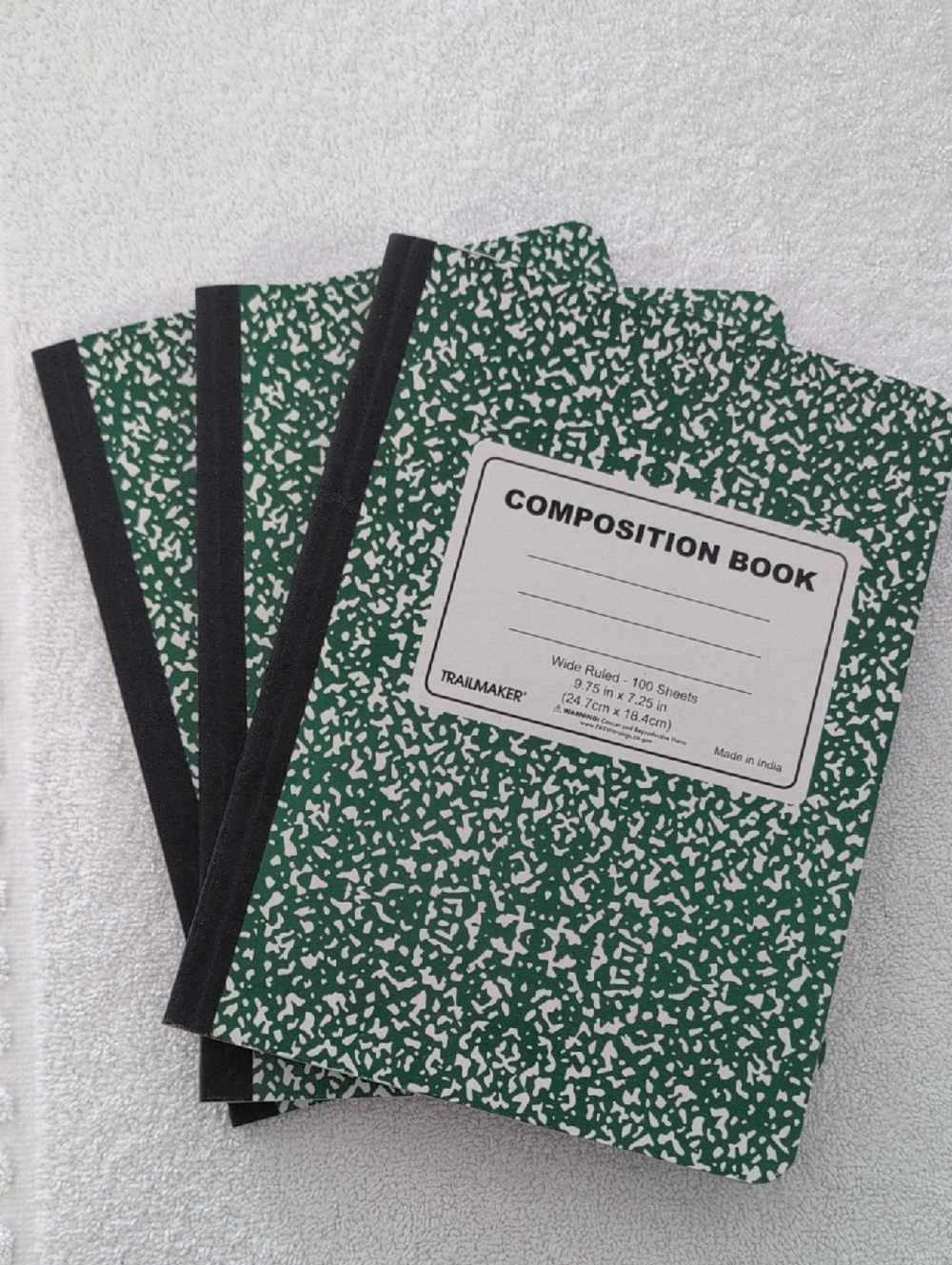 Green Composition Notebooks (Set of 3)